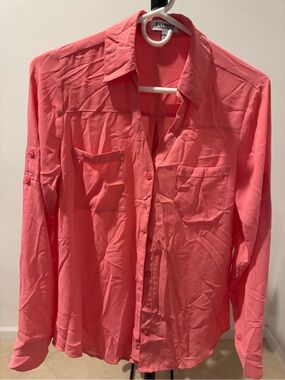 Express Coral-Pink Button Front Shirt